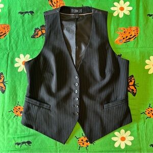 H&M Vintage Y2K Pinstripe Vest - Black